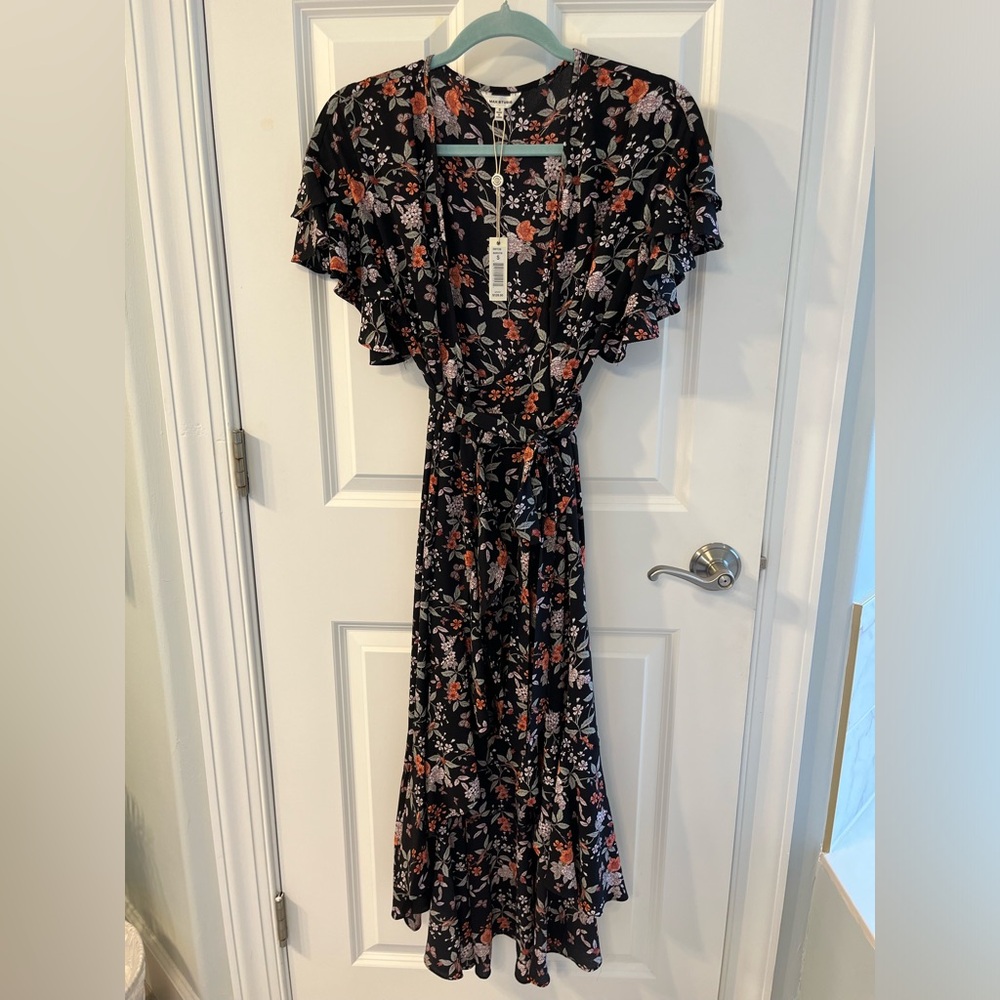 Max Studio Floral Wrap Around Dress - Size Small
